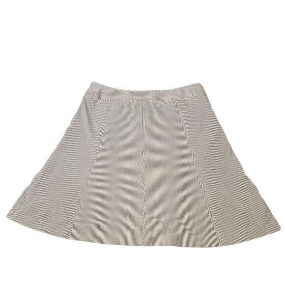 Talbots Blue White Pinstriped Aline Cotton Skirt 14P - Picture 2 of 4